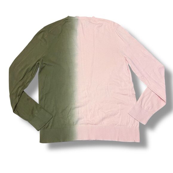 Brooks Brothers Red Fleece Sweater Mens Medium Pink Green Pullover Long Sleeve - Picture 3 of 9